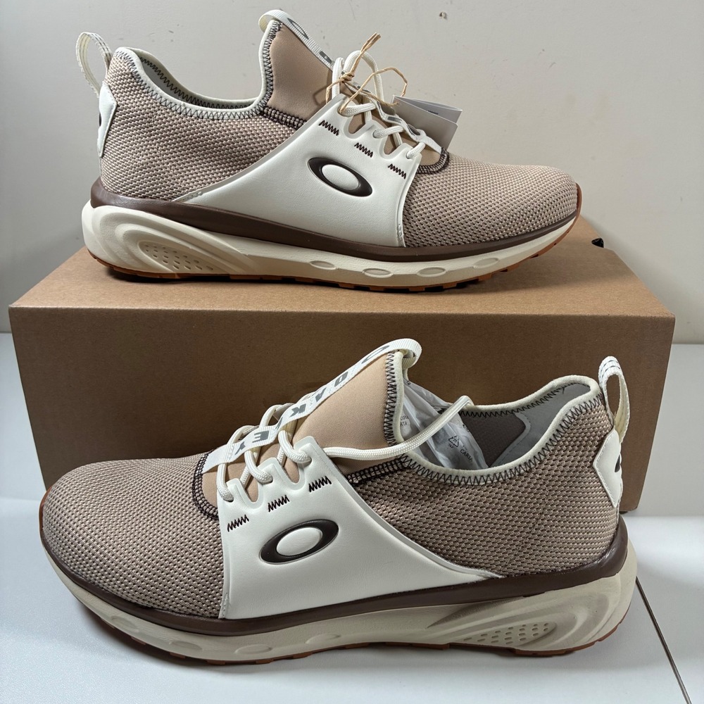 NEW Oakley Dry OS Sneakers 10 Humus Tan Cream Mesh Athletic FOF100542